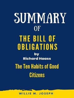 cover image of Summary of the Bill of Obligations by Richard Haass
